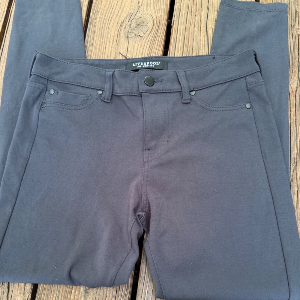 Liverpool Los Angeles Madonna Ponte Legging Dark Night Grey Skinny Pants 6/28